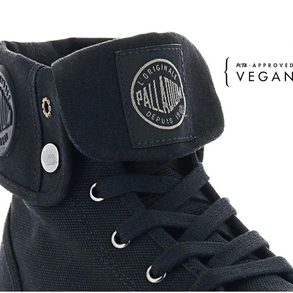 Palladium Baggy Boots Men’s US Black Combat Lace-Up High Top Canvas Fold Down - Picture 4 of 7